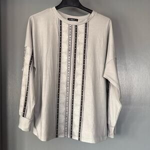 Sheilay Women's Gray Long Sleeved Pullover Crew Necked Tunic Top sz Medium